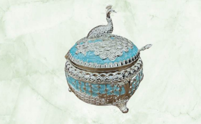 Luxury Peacock Lid Decorative Bowl