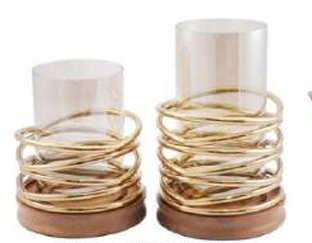 Golden Spiral Glass Holder Set