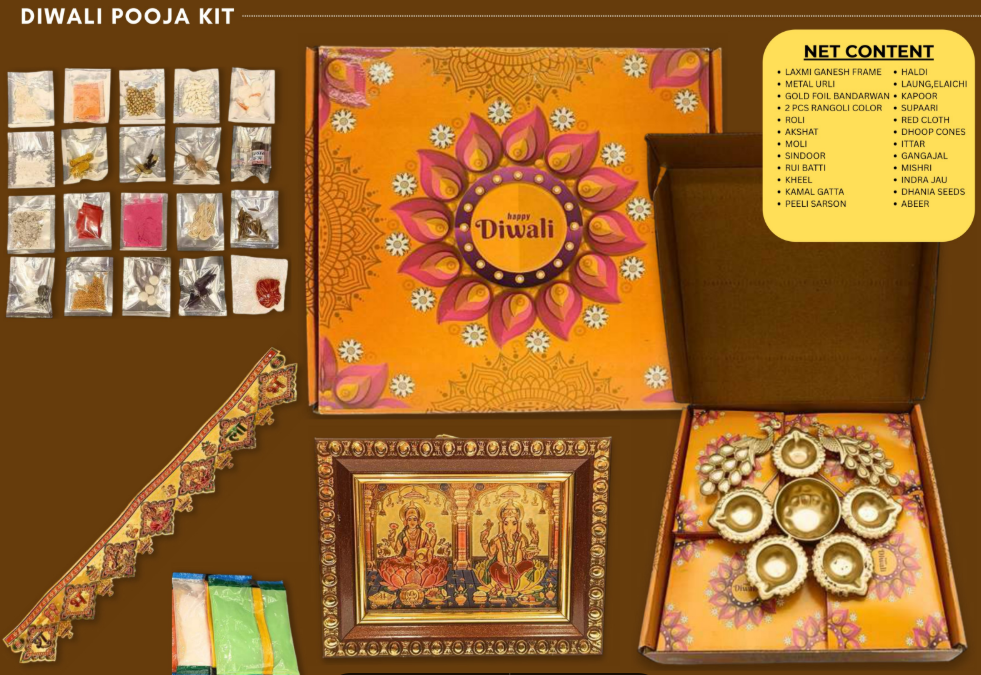 Diwali Pooja Kit – Complete Festive Gift Box (Orange Edition)