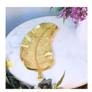 Golden Banana Leaf Decorative Platter